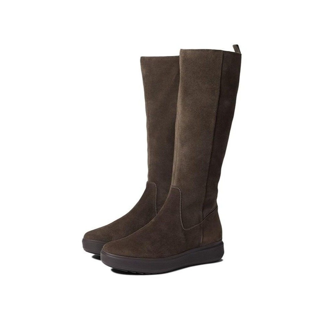 Naturalizer Womens 6.5 M Taupe Suede Torence Leather Wedge Knee Boots NIB LG0